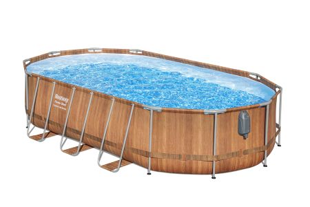 Bestway Piscină STEEL PRO MAX Oval 610×366×122 cm, 20241 L, cadru metalic, hidromasaj