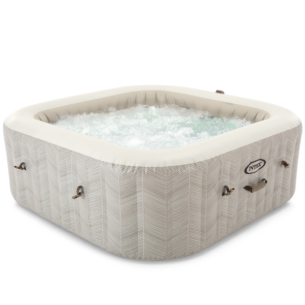 INTEX Jacuzzi SPA gonflabil Chevron Deluxe Square Bubble 173×71 cm, 4 persoane