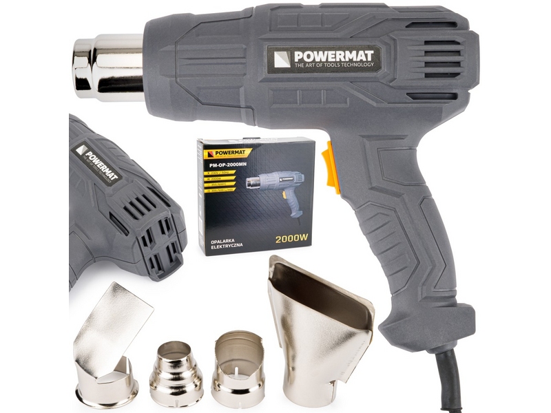 Suflantă cu aer cald Powermat PM-OP-2000MN – 2000 W, 600°C, 2 trepte