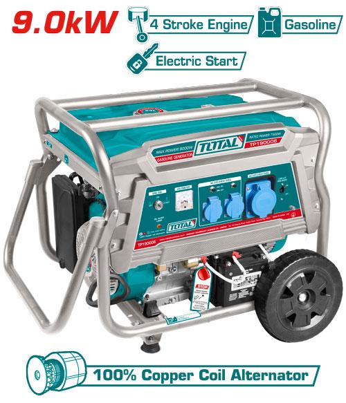 Generator electric pe benzină TOTAL TP190006 – 9 kW, 457 cm³, pornire electrică