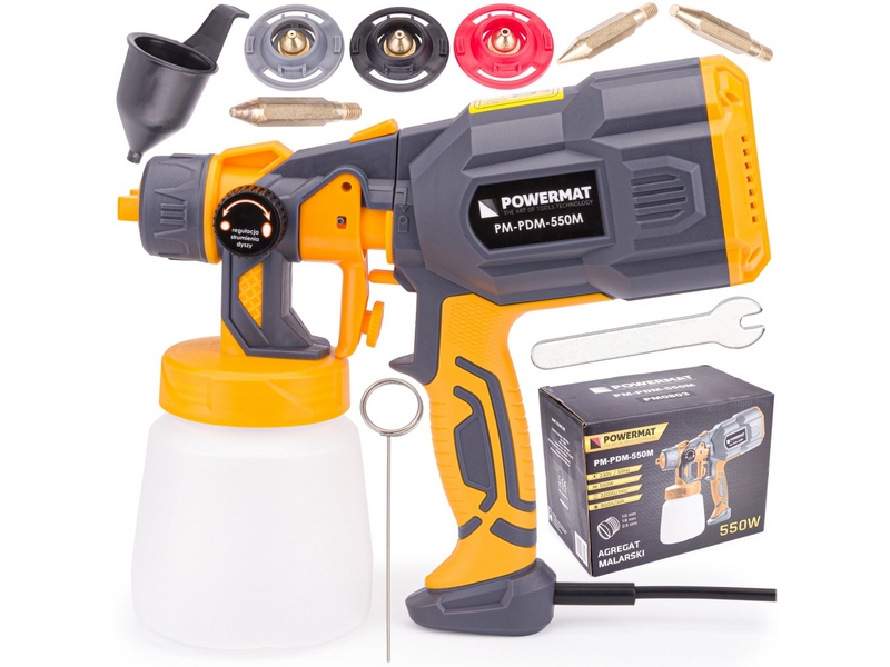 Pulverizator electric Powermat PM-PDM-550M – 550 W, rezervor 800 ml, sistem HVLP