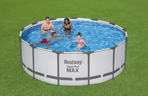 Bestway Piscină STEEL PRO MAX Round 396×122 cm, 12690 L, cadru metalic