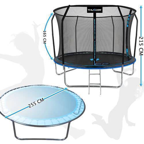 Trambulină Elite 255 cm cu plasă interioară – Thunder