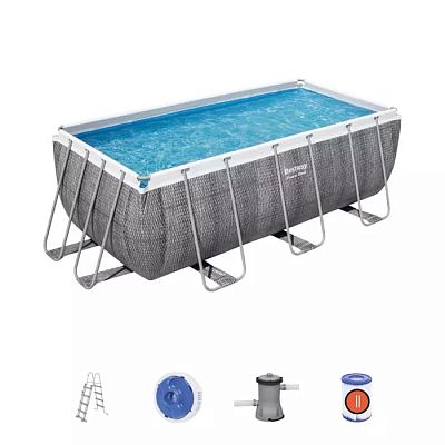 Bestway Piscină STEEL PRO MAX Rectangular 412×201×122 cm, 8124 L, cadru metalic