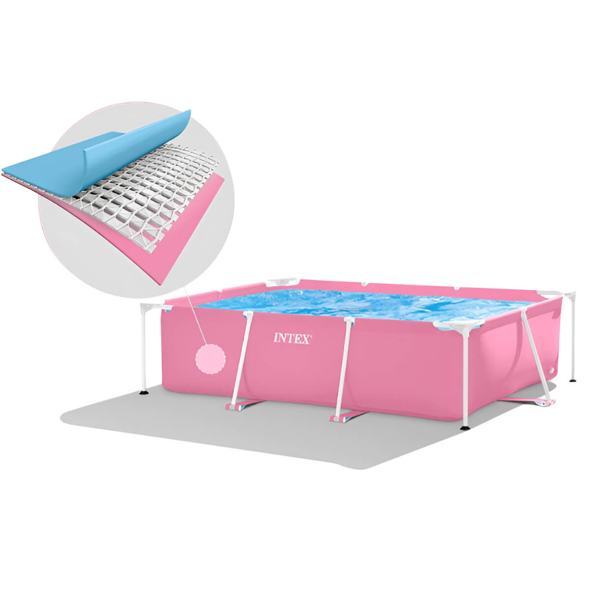 INTEX Piscină RECTANGULAR FRAME 220×150×60 cm, roz