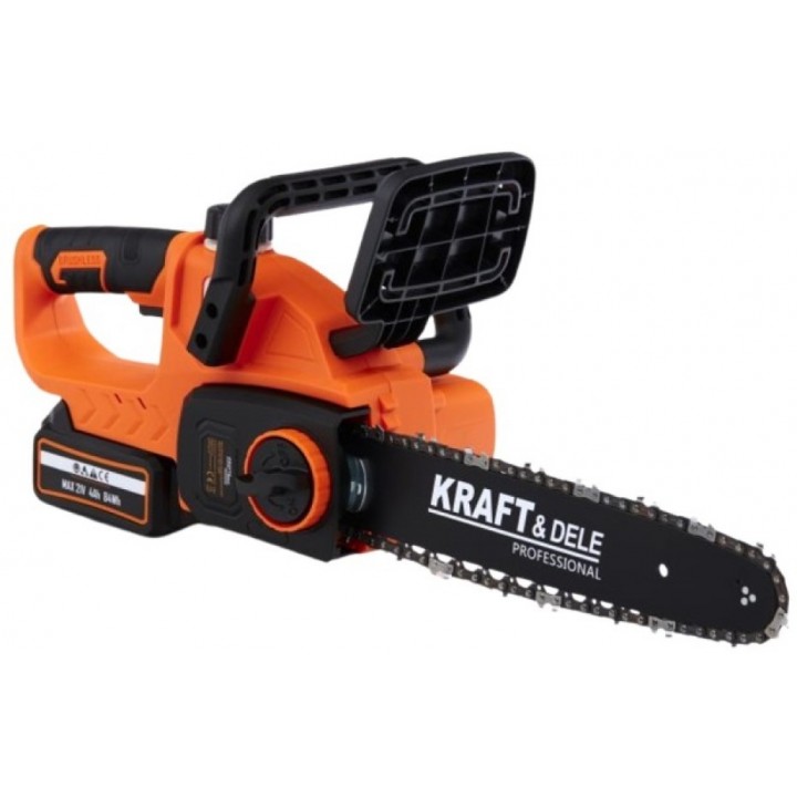 Ferăstrău cu lanț cu acumulator Kraft&Dele KD10643 – 21 V, 4 Ah, lamă 12" (30,5 cm)