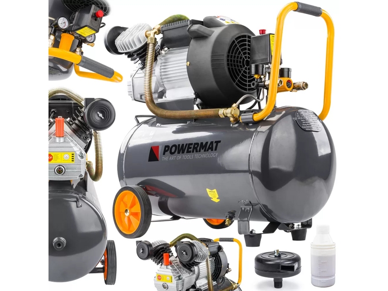 Compresor Powermat PM-KO-50T-V2 – 2,2 kW, 50 L, 8 bar, 392 L/min