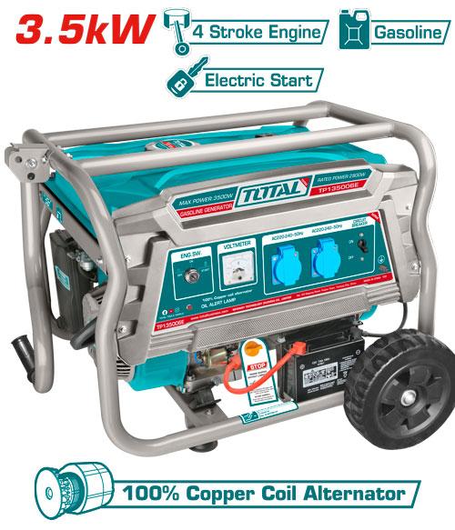 Generator electric pe benzină TOTAL TP135006E – 3.5 kW, 208 cm³, Pornire electrică