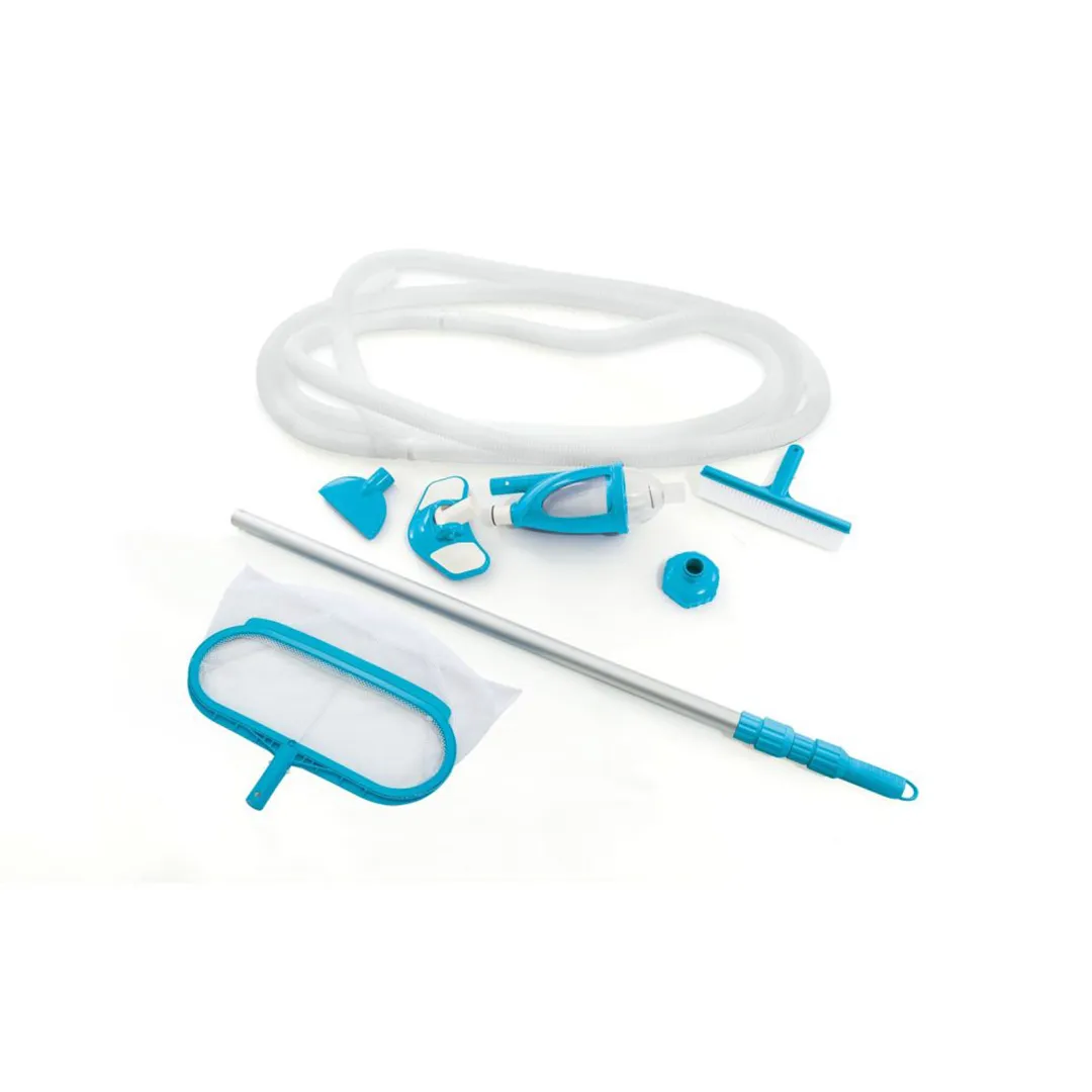 INTEX Set de curățare Deluxe: mâner telescopic 279 cm, plasă, aspirator, perie, furtun