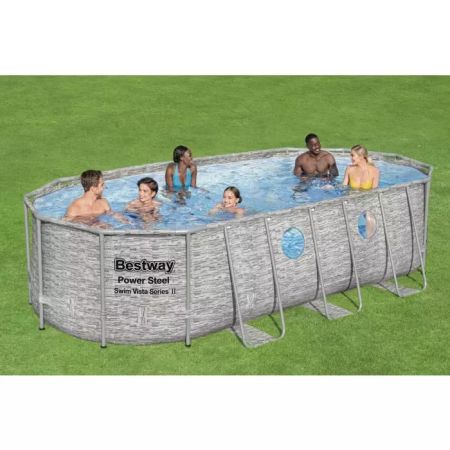 Bestway Piscină STEEL PRO MAX Oval 549×274×122 cm, 13430 L, cadru metalic