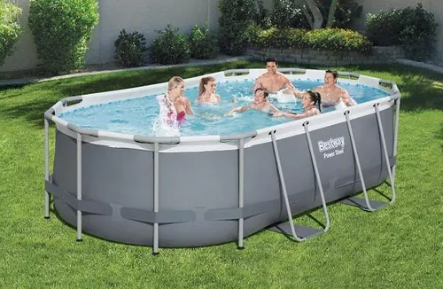 Bestway Piscină STEEL PRO MAX Oval 427×250×100 cm, 7250 L, cadru metalic