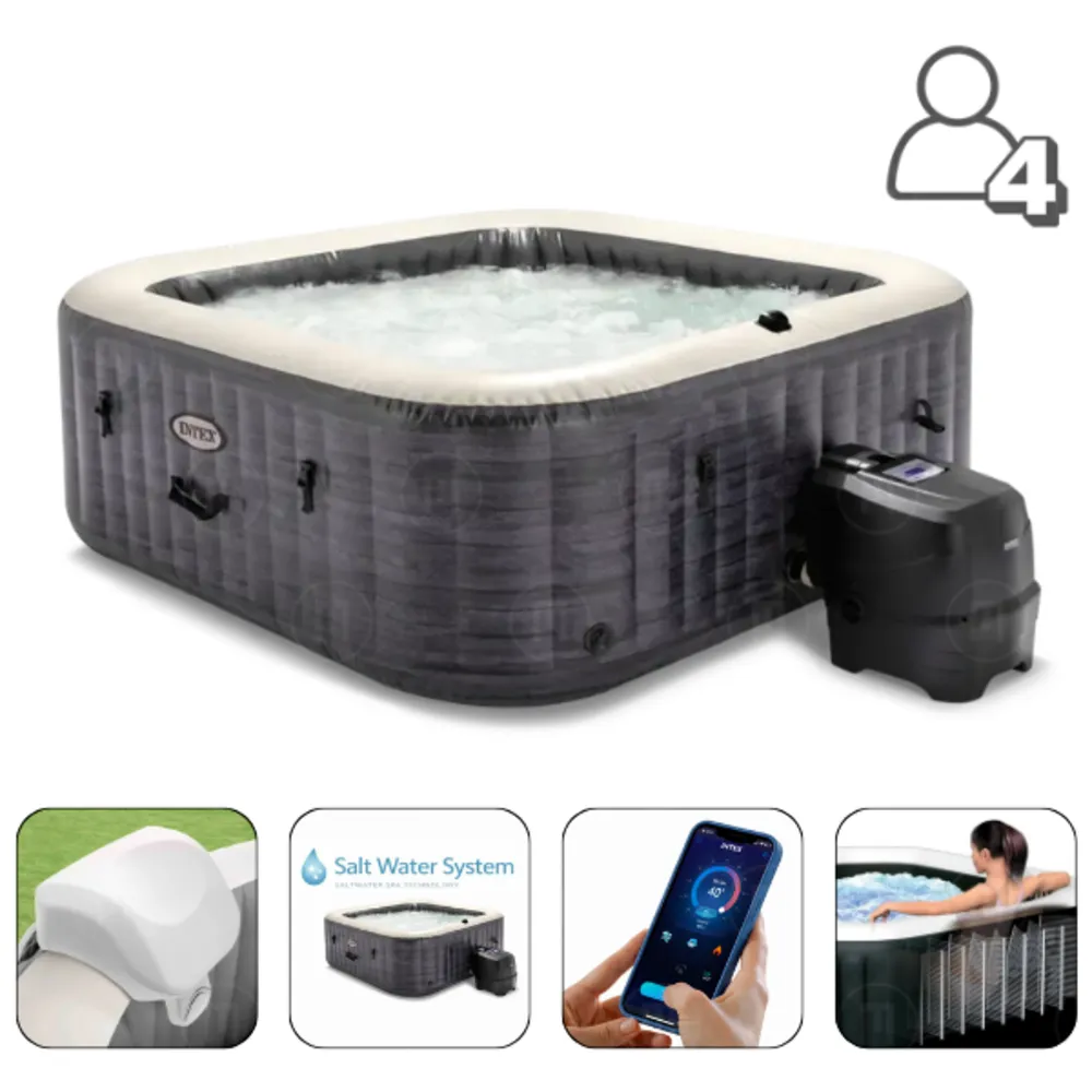 INTEX Jacuzzi SPA gonflabil Greystone Deluxe 211×211×71 cm, 4 persoane