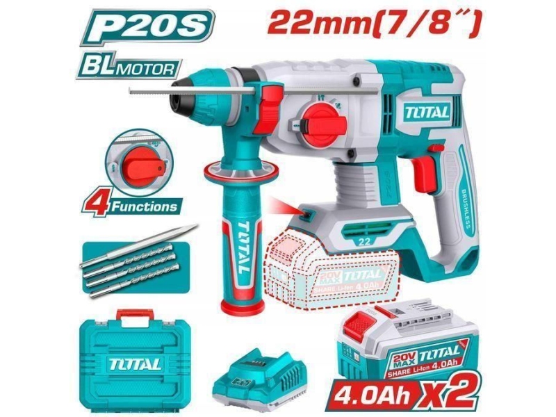 Ciocan rotopercutor TOTAL TRHLI212282 20V 4Ah