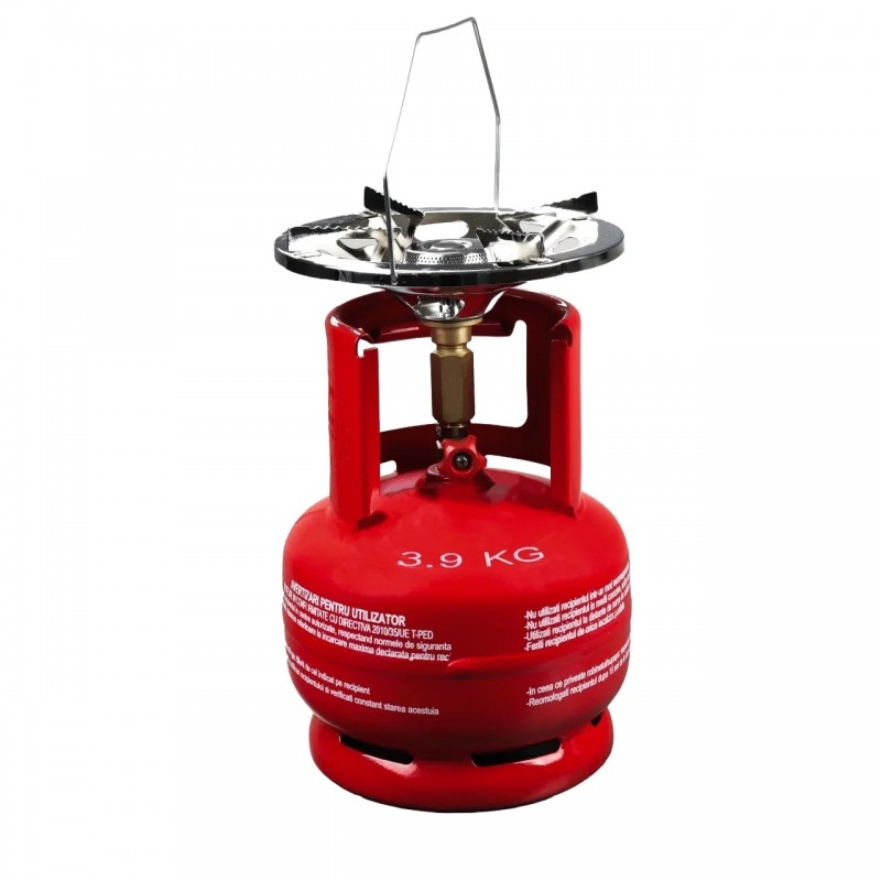 Butelie cu arzător ELEFANT 5L – pentru camping, metalică, cu talpă și guler