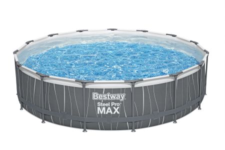 Bestway Piscină STEEL PRO MAX 457×107 cm, 14970 L, cadru metalic, LED