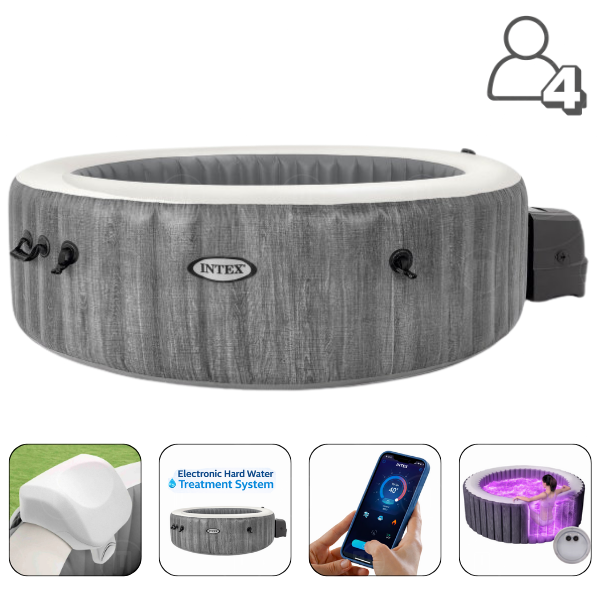 INTEX Jacuzzi SPA gonflabil Greywood Deluxe 196×71 cm, 4 persoane