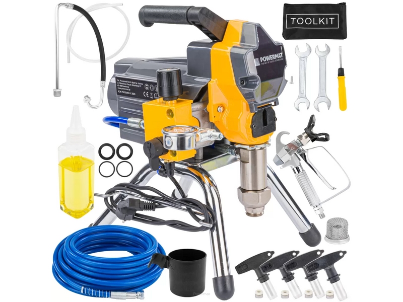 Stație de vopsit Powermat PM-PDM-1300M PRO – 1300 W, 230 bari, 3 L/min ( Pulverizator )