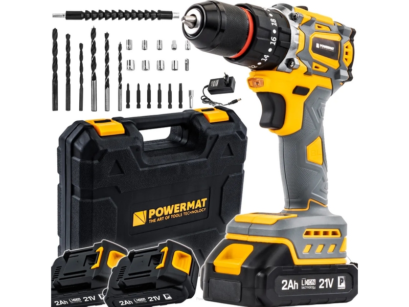 Mașină de înșurubat/ gaurit/ ciocan PM-WA-21V-2M 2x21Vx2Ah BITS POWERMAT